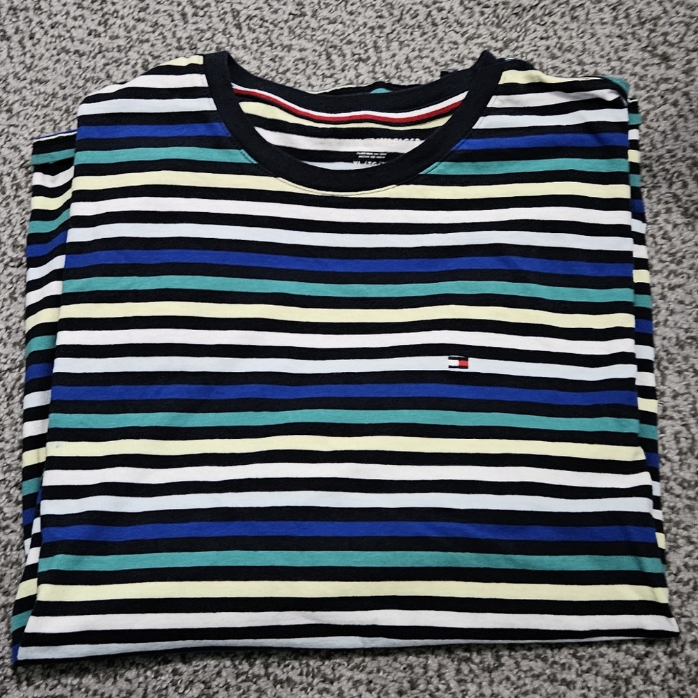 Mens Tommy Hilfiger Stripe T-Shirt - Size XL